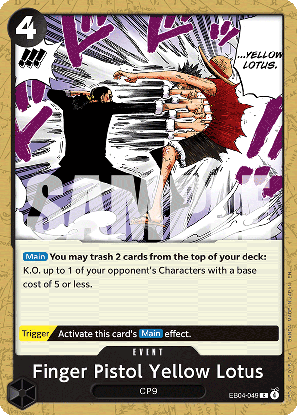 Finger Pistol Yellow Lotus - onepiece TCG Card