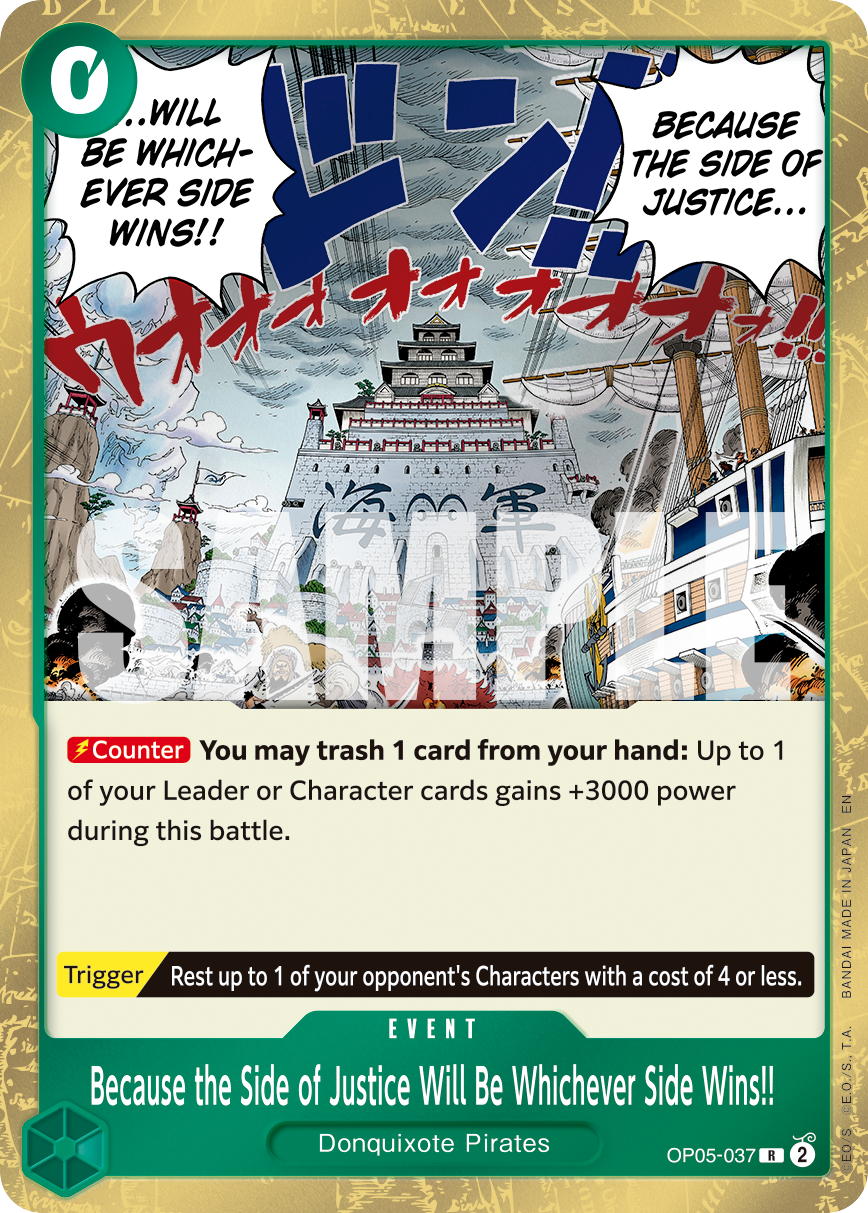 Because the Side of Justice Will Be Whichever Side Wins!! - onepiece TCG Card