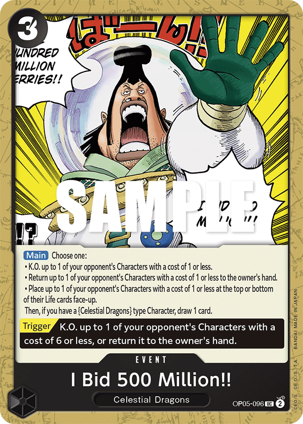 I Bid 500 Million!! - onepiece TCG Card