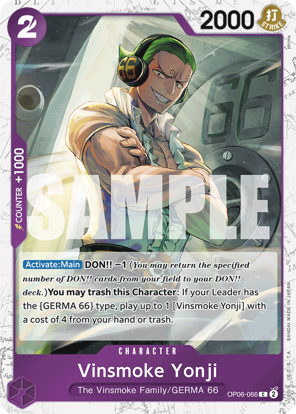 Vinsmoke Yonji - onepiece TCG Card