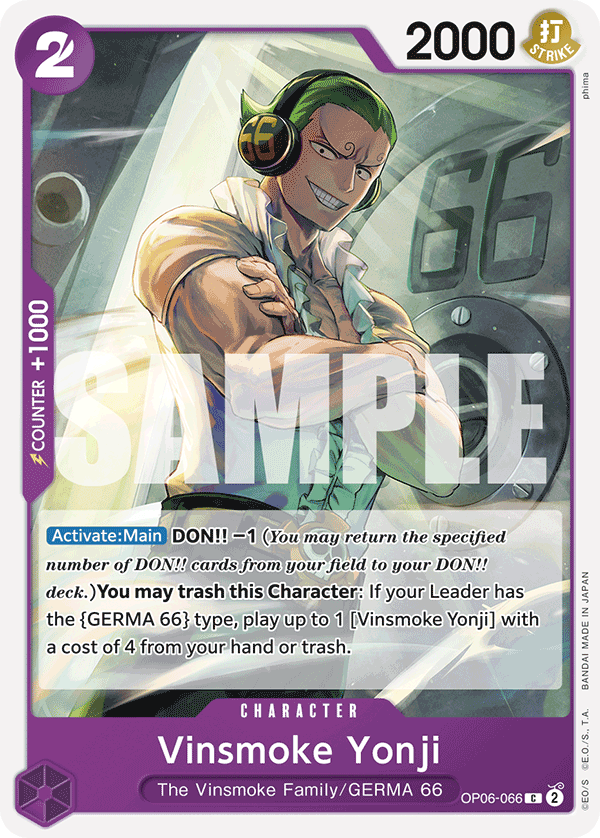 Vinsmoke Yonji - onepiece TCG Card