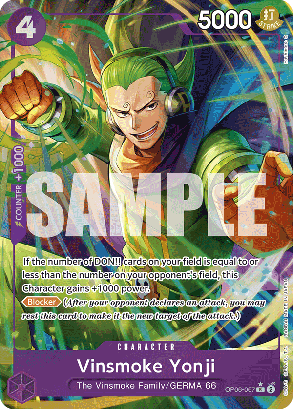 Vinsmoke Yonji - onepiece TCG Card