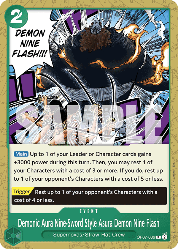 Demonic Aura Nine-Sword Style Asura Demon Nine Flash - onepiece TCG Card