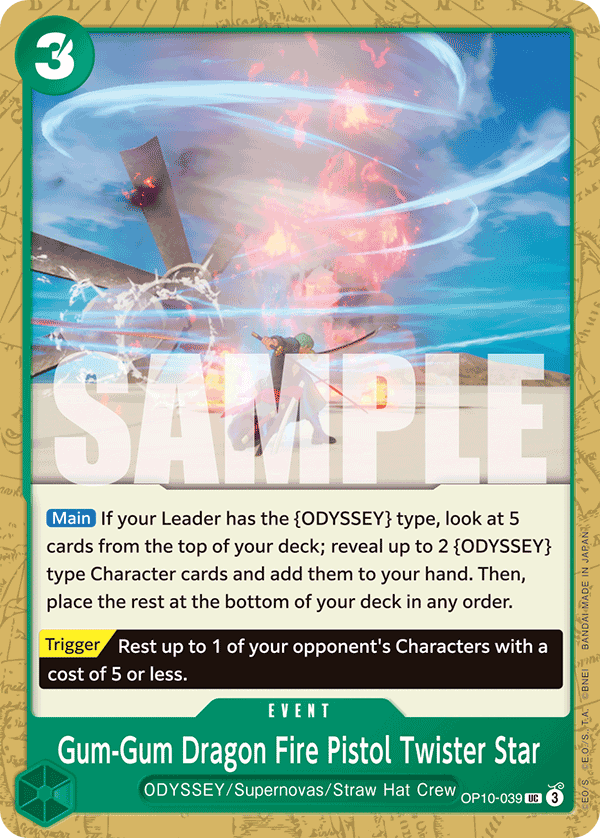 Gum-Gum Dragon Fire Pistol Twister Star - onepiece TCG Card