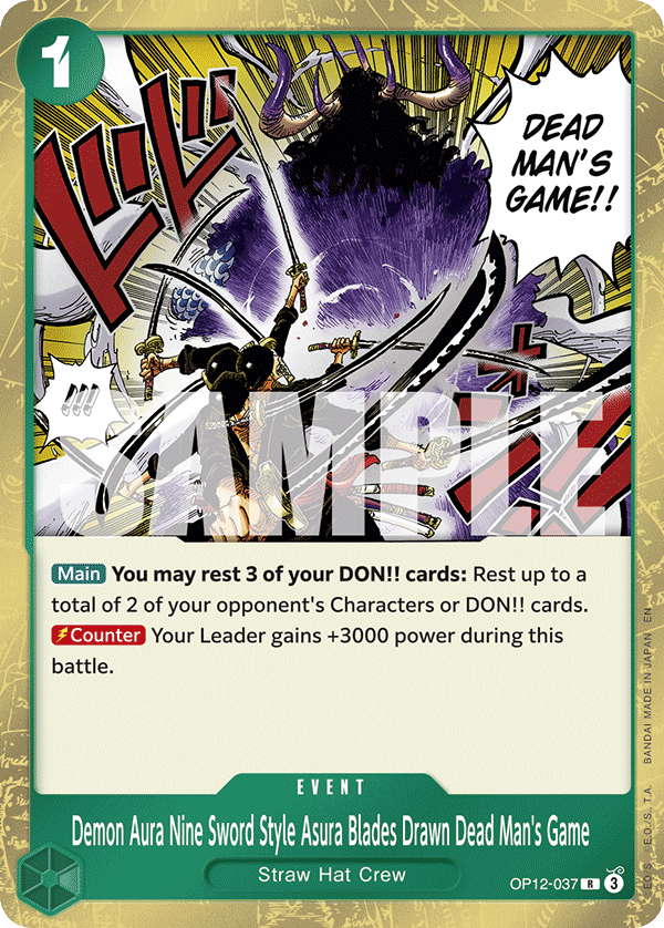 Demon Aura Nine Sword Style Asura Blades Drawn Dead Man's Game - onepiece TCG Card