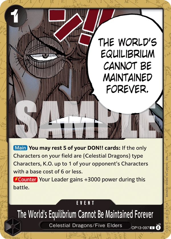 The World's Equilibrium Cannot Be Maintained Forever - onepiece TCG Card