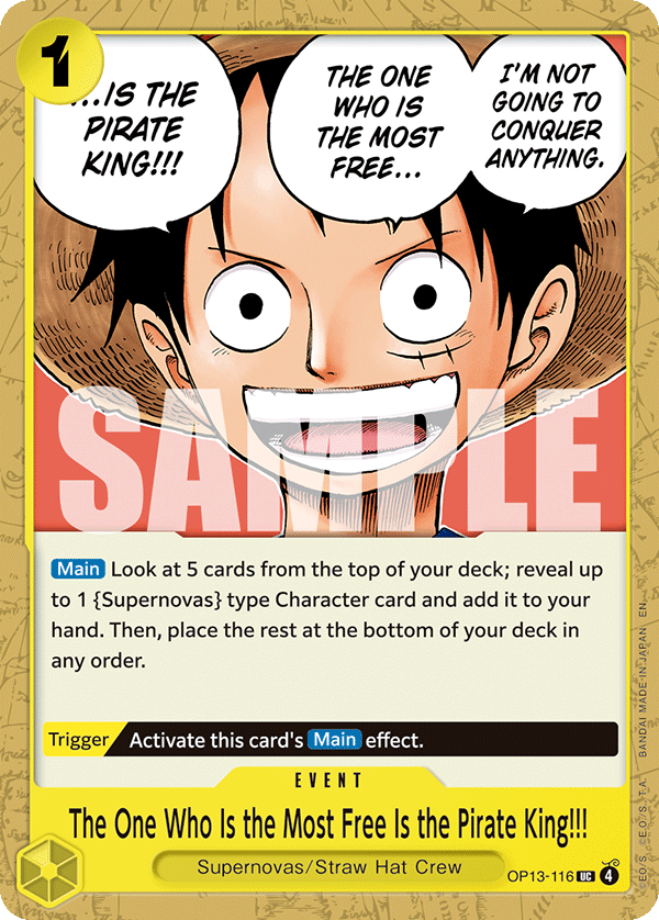 The One Who Is the Most Free Is the Pirate King!!! - onepiece TCG Card