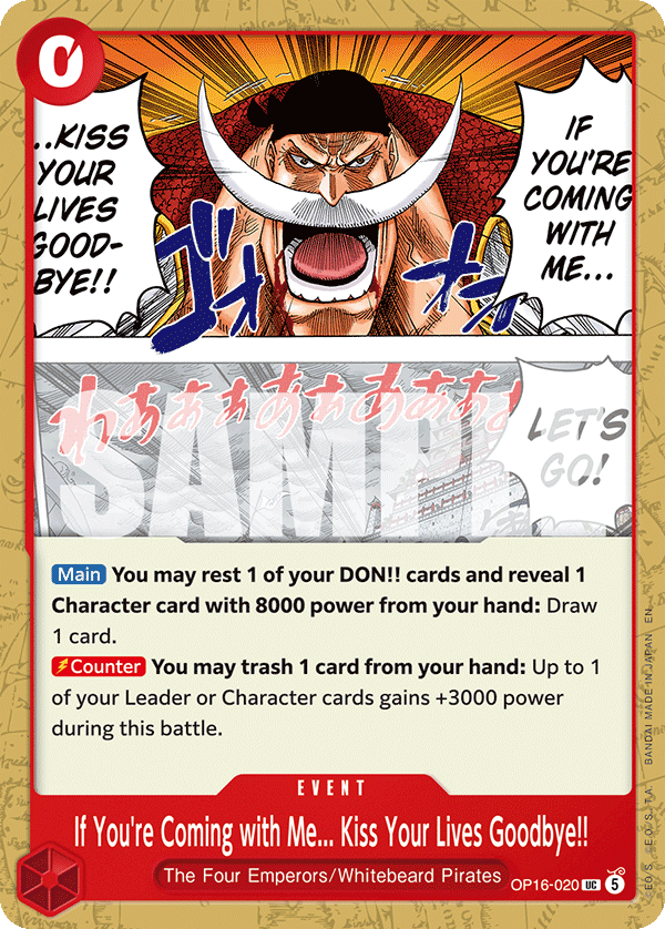 If You're Coming with Me... Kiss Your Lives Goodbye!! - onepiece TCG Card