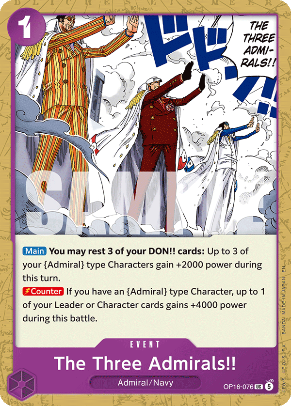 The Three Admirals!! - onepiece TCG Card
