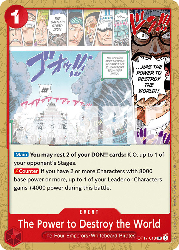 The Power to Destroy the World - onepiece TCG Card