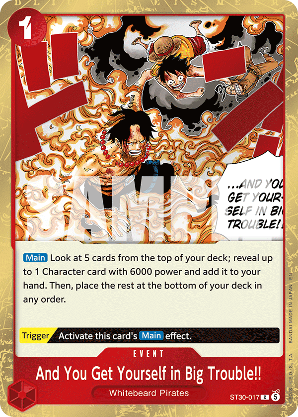 And You Get Yourself in Big Trouble!! - onepiece TCG Card