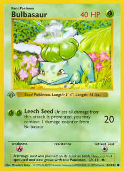 Bulbasaur - pokemon TCG Card