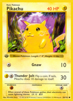 Pikachu - pokemon TCG Card