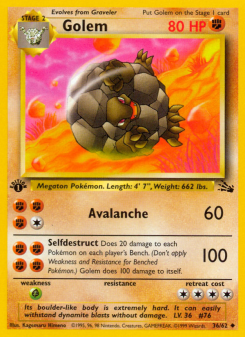 Golem - pokemon TCG Card