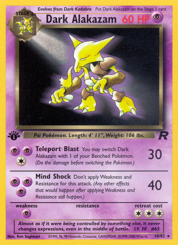 Dark Alakazam - Pokémon TCG Card
