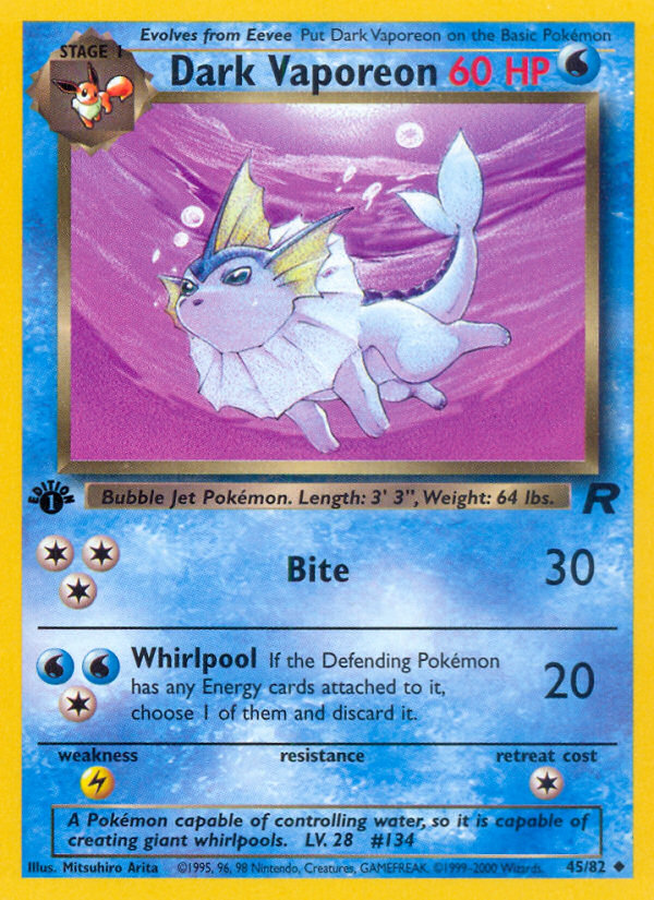Dark Vaporeon - Pokémon TCG Card