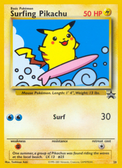 Surfing Pikachu - pokemon TCG Card