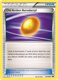 Old Amber Aerodactyl - pokemon TCG Card