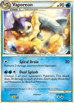 Vaporeon - pokemon TCG Card