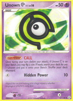 Unown C - pokemon TCG Card