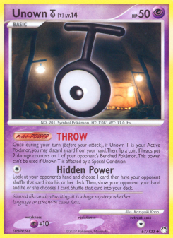 Unown T - pokemon TCG Card
