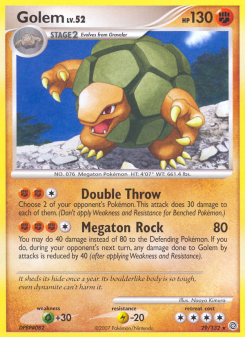 Golem - pokemon TCG Card