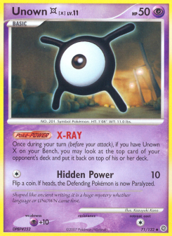 Unown X - pokemon TCG Card