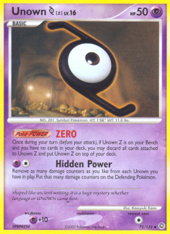 Unown Z - pokemon TCG Card