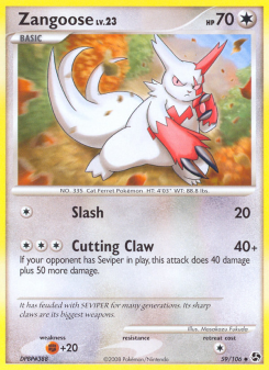Zangoose - pokemon TCG Card
