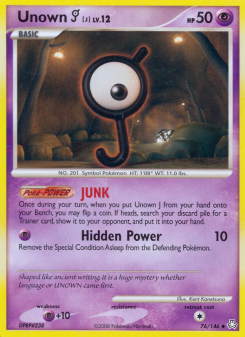 Unown J - pokemon TCG Card