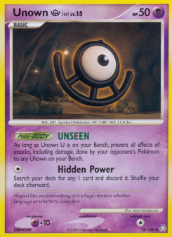Unown U - pokemon TCG Card