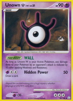Unown W - pokemon TCG Card