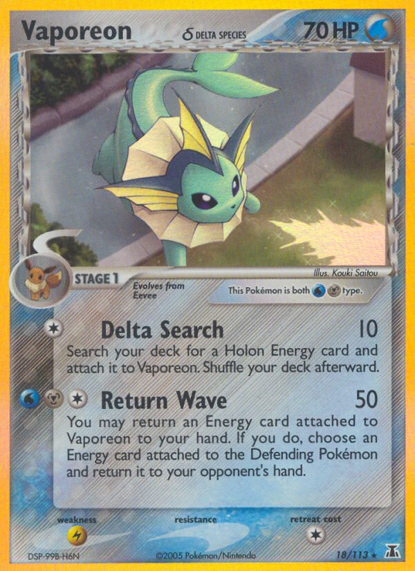 Vaporeon δ - Pokémon TCG Card