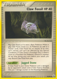 Claw Fossil - pokemon TCG Card