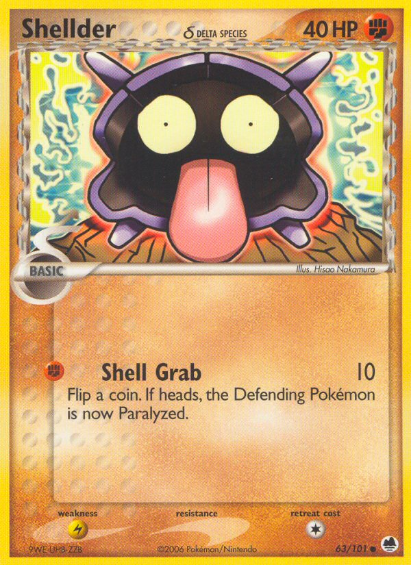 Shellder δ - Pokémon TCG Card
