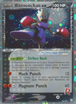 Rocket's Hitmonchan ex - pokemon TCG Card