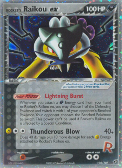 Rocket's Raikou ex - pokemon TCG Card
