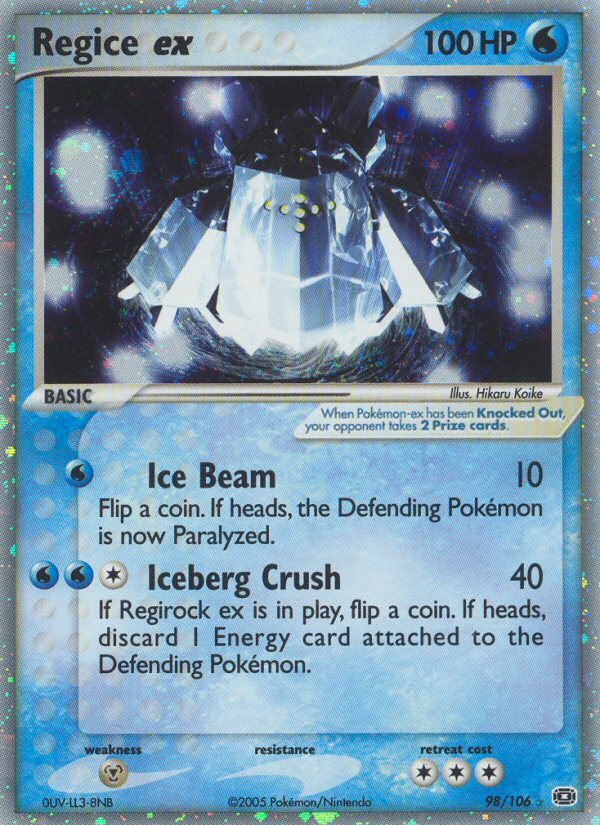 Regice ex - Pokémon TCG Card