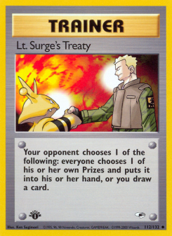 Lt. Surge's Treaty - pokemon TCG Card