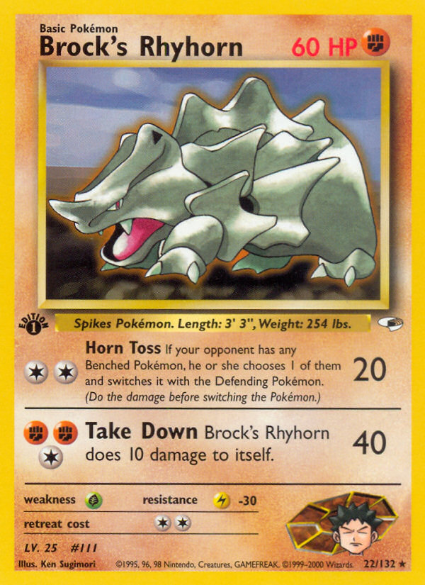 Brock's Rhyhorn - Pokémon TCG Card