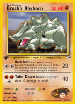 Brock's Rhyhorn - pokemon TCG Card