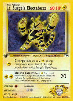 Lt. Surge's Electabuzz - pokemon TCG Card