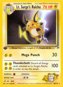Lt. Surge's Raichu - pokemon TCG Card