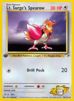 Lt. Surge's Spearow - pokemon TCG Card