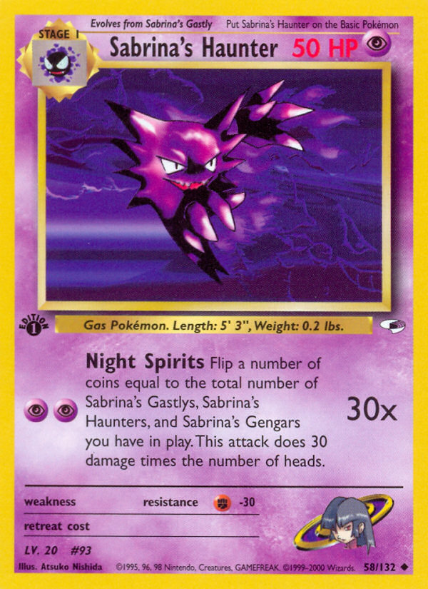 Sabrina's Haunter - Pokémon TCG Card