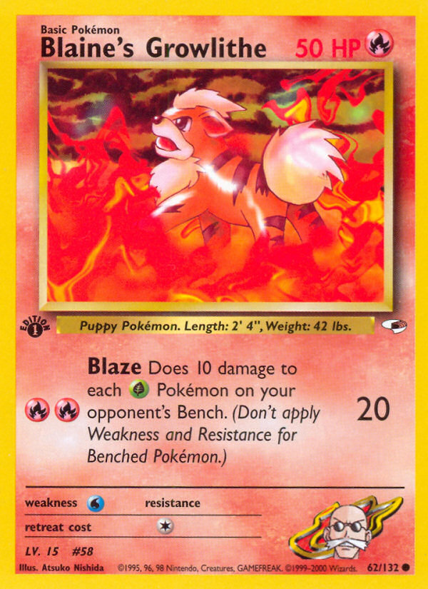 Blaine's Growlithe - Pokémon TCG Card