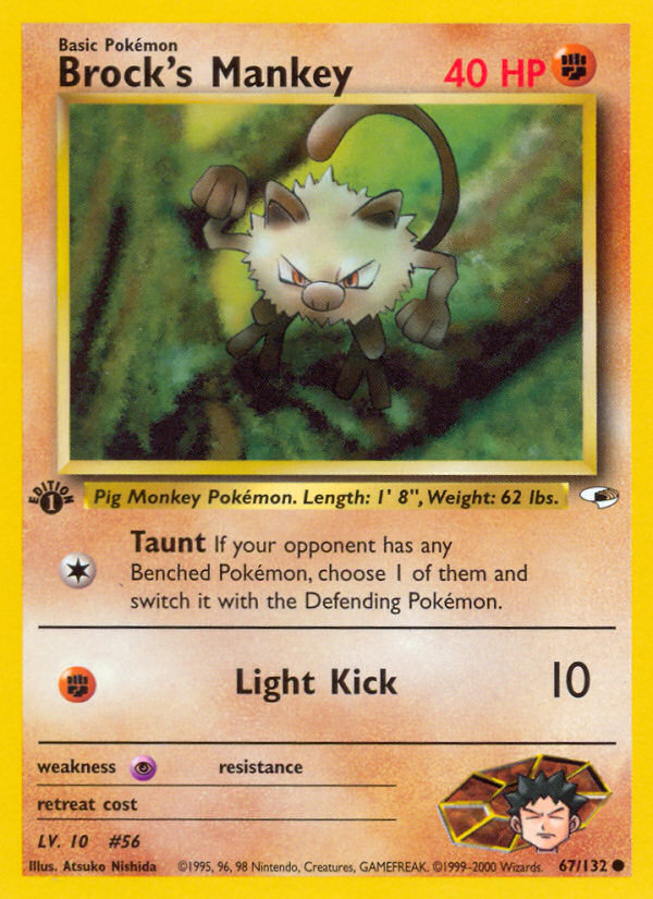 Brock's Mankey - Pokémon TCG Card