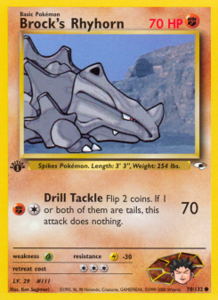 Brock's Rhyhorn - pokemon TCG Card