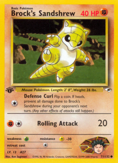 Brock's Sandshrew - pokemon TCG Card