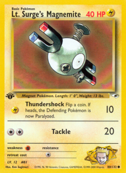 Lt. Surge's Magnemite - pokemon TCG Card